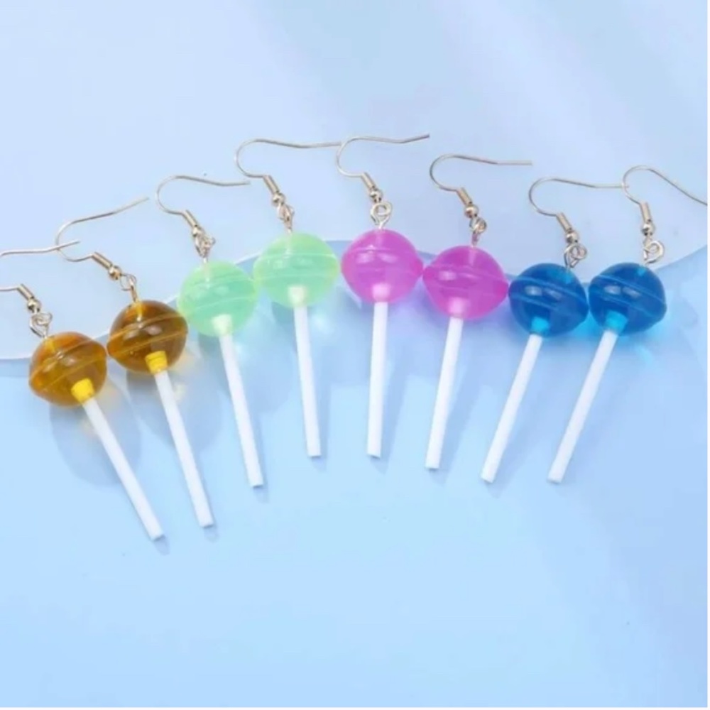 ❤️ FREE Lollipop Set Candy Drop Modern Pop Art Artsy Pop Hip Girly Earrings Set